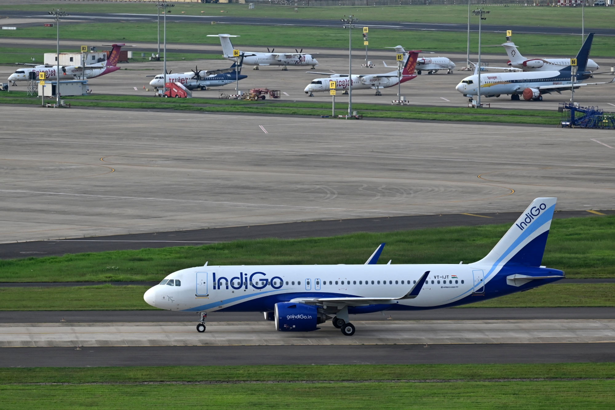 Flights from Mumbai to Delhi parked on the hanger
