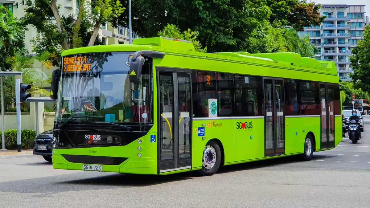 City Bus waiting at the red light